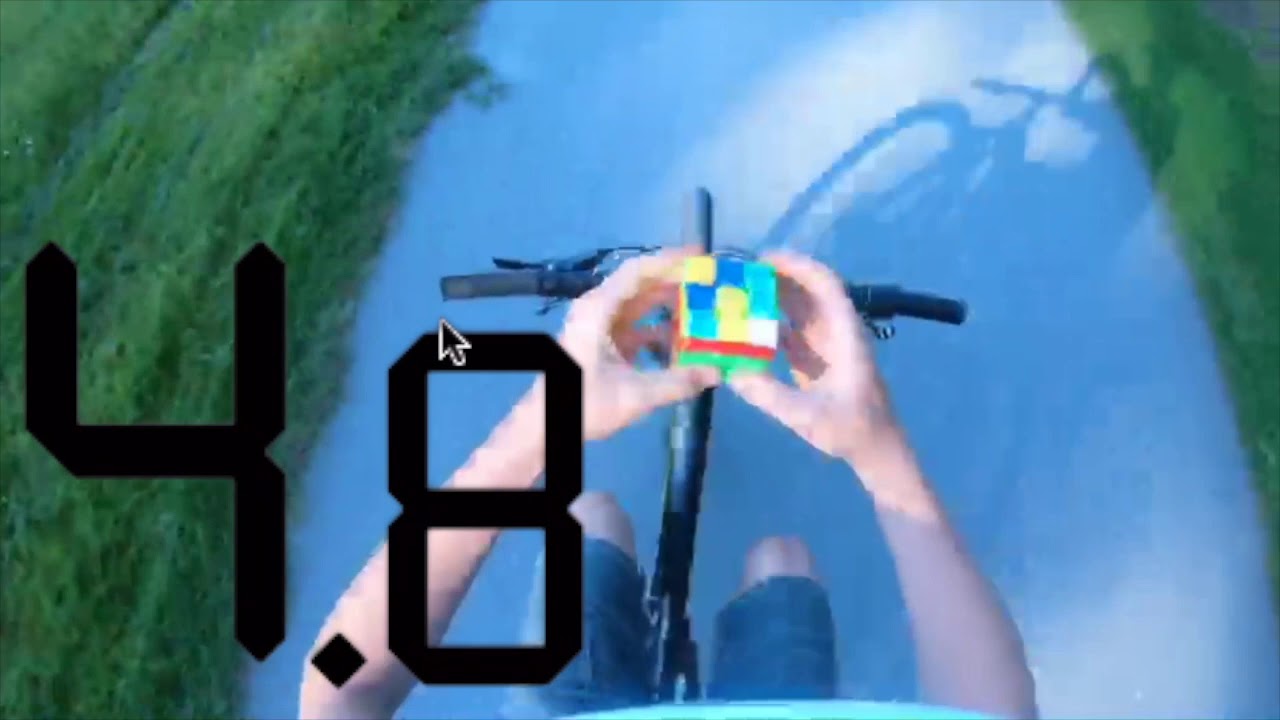 Cubing while riding a bike