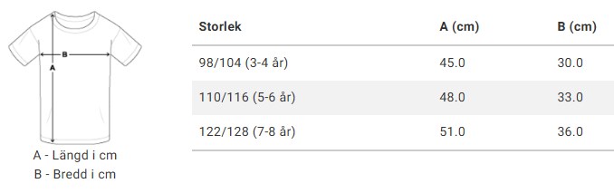 Storlekstabell barn